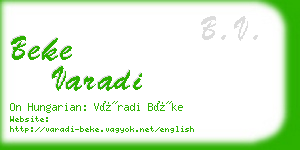 beke varadi business card